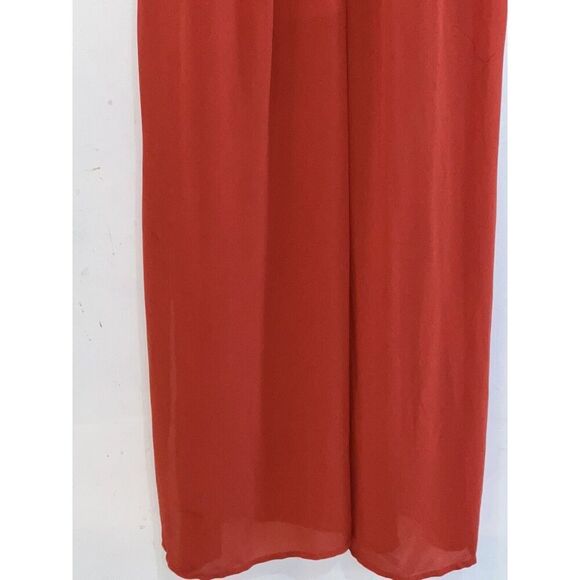 Anthropology Open Weaved Back Maxi Dress Women’s Large Rust Sheer Bottom - Picture 8 of 10